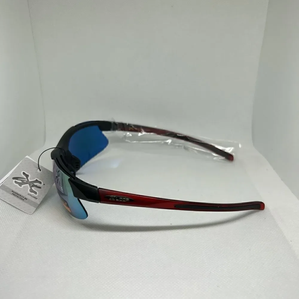 X-Loop Wrap Mirrored Semi Rimless Mens Sunglasses